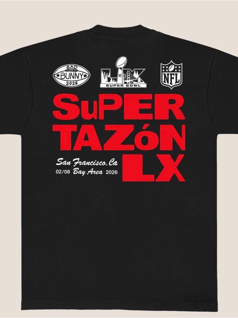 Exclusive Bad Bunny NFL Superbowl shirt.